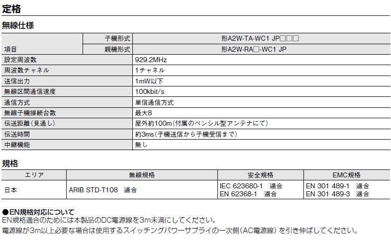 A2W-RAP-WC1JP オムロン 無線押しボタンスイッチ - 田中無線電機.com