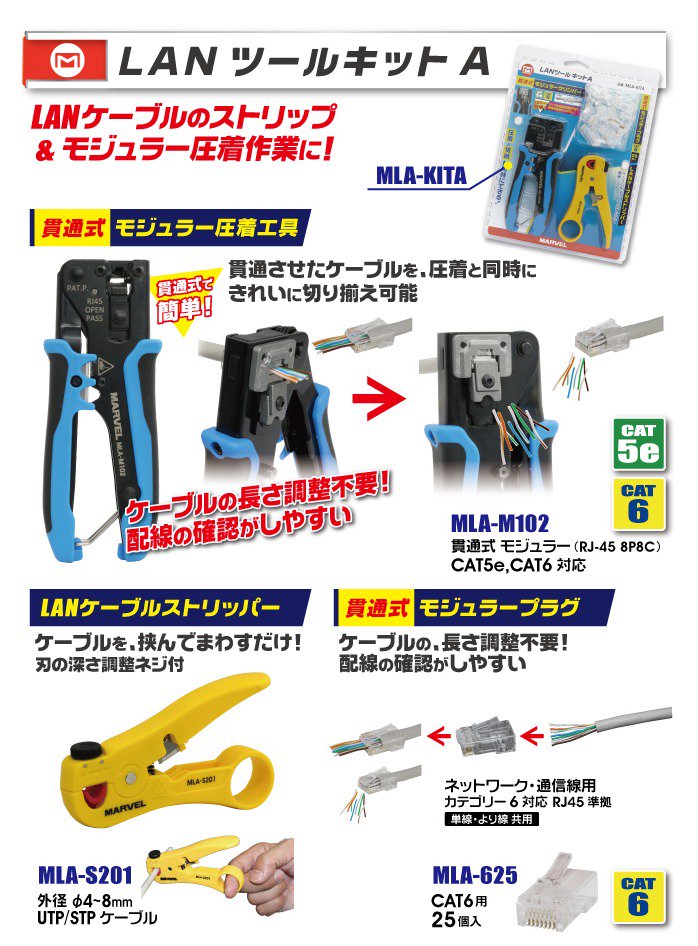 ピンク・ブルー RJ45ツールキット LANケーブル圧着工具 | ochge.org