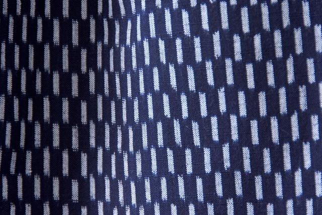 うなぎの寝床 久留米絣もんぺ 網み目模様 【ネイビー】 薄手