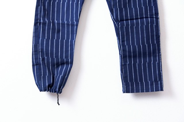うなぎの寝床 もんぺ MONPE ずらしストライプ 薄地 久留米絣もんぺ 日本のジーンズ メンズ イージーパンツ ロングパンツ Gap Stripe ( ベーシック 薄手) 品質は非常に良い - ボトムス、パンツ