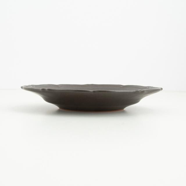 Awabi ware アワビウェア 輪花皿M 黒マット｜陶器 作家物 うつわ