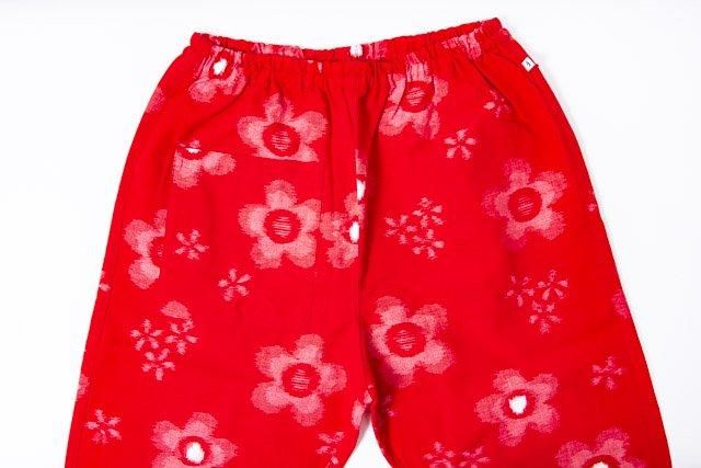 国内発送 ⭐うなぎの寝床⭐ 久留米絣 現代風モンペパンツ赤い