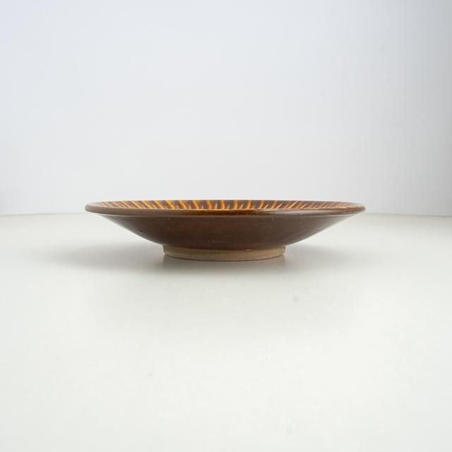 小鹿田焼 黒木昌伸窯 八寸皿 06 刷毛目 飴｜窯元 作家 通販 陶器