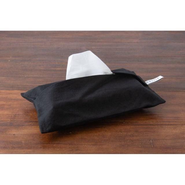COTTLE ティッシュカバー 綿 ブラック 倉敷児島産 ティッシュ