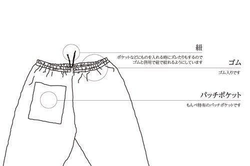 うなぎの寝床 コラボもんぺ 刺し子花織 白｜FRANK暮らしの道具