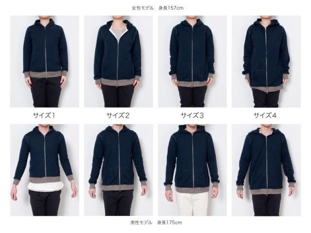 yohaku 余白 茶綿ジップパーカー チャコール O0001｜FRANK暮らし