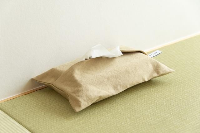 COTTLE ティッシュカバー 綿 ベージュ 倉敷児島産 ティッシュ