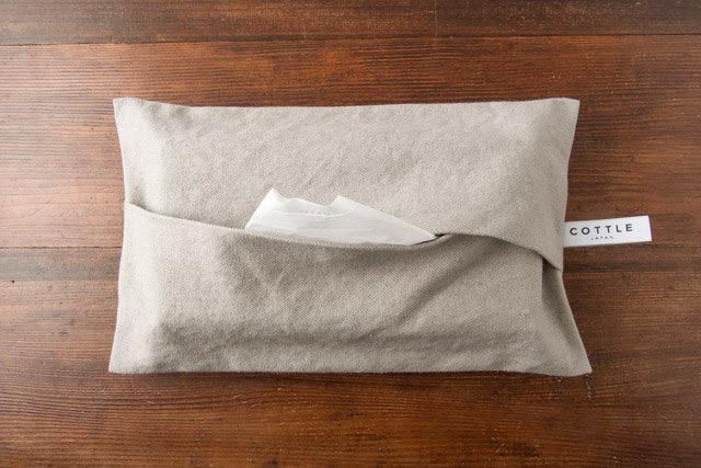 COTTLE ティッシュカバー 綿 ライトグレー 倉敷児島産