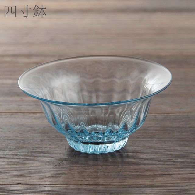 花岡 央 ヒロイグラス GRICE モール四寸小鉢 ブルー