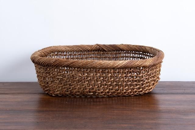 アンティーク　籠　アケビ あけび 小判スカシ籠 中｜北欧､アンティーク調にも 作家物｜FRANK