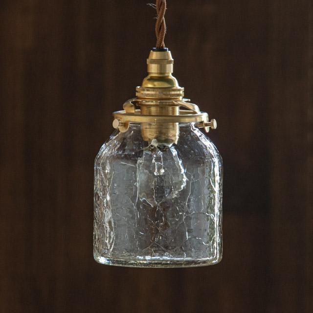 山ッドン商品 安土草多 吹きガラス ペンダントライト 八角筒瓶 クラック az