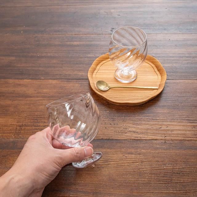 花岡央 ヒロイガラス デザートカップ フリーカップ 2点セット 花岡央 ヒロイガラス デザートカップ フリーカップ 2点セット