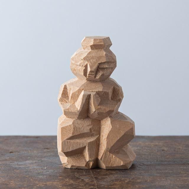 昭雲工房 岡山 叩き彫 八百万の神 9cm 山田尚公作 17065｜木彫