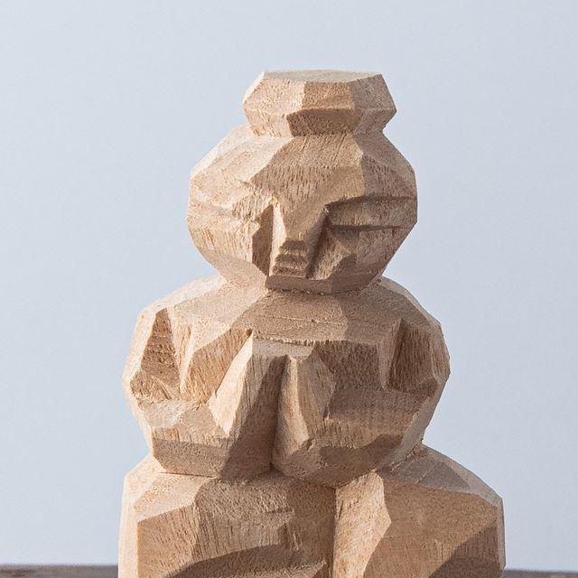 昭雲工房 岡山 叩き彫 八百万の神 9cm 山田尚公作 17065｜木彫