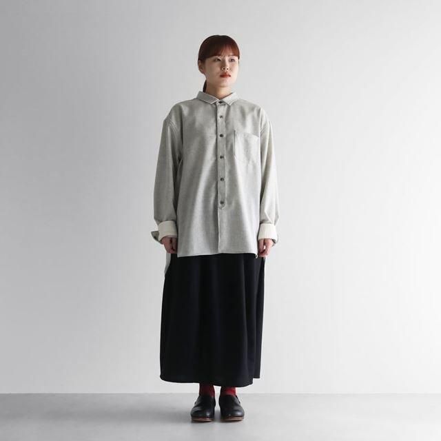 HUIS ハウス HUIS×尾州ウールトロビッグシャツ ライトグレー