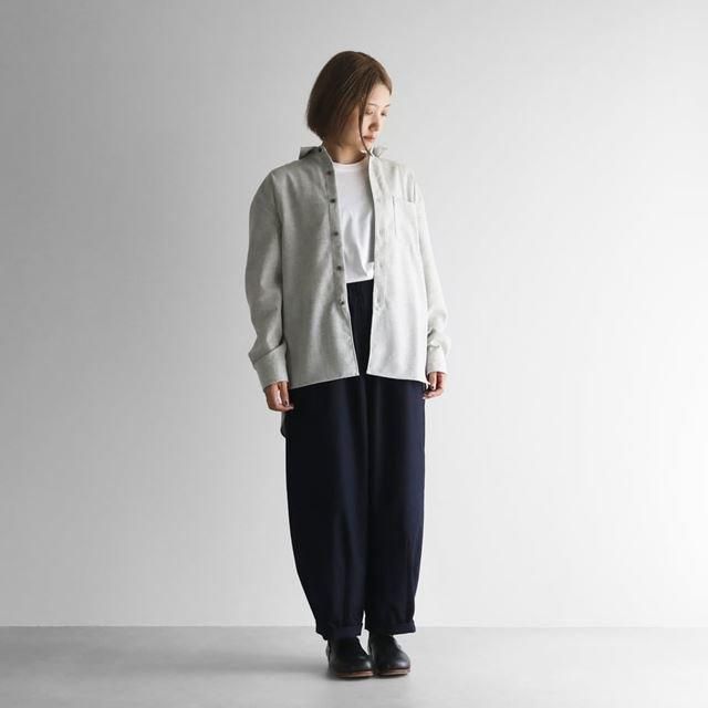 HUIS ハウス HUIS×尾州ウールトロビッグシャツ ライトグレー ユニセックス HUIS ハウス HUIS×尾州ウールトロビッグシャツ ライトグレー