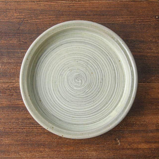 まゆみ窯 真弓亮司 透明釉刷毛目七寸ドラ鉢 01