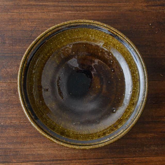 三宅康太 倉敷青木窯 飴釉八寸皿