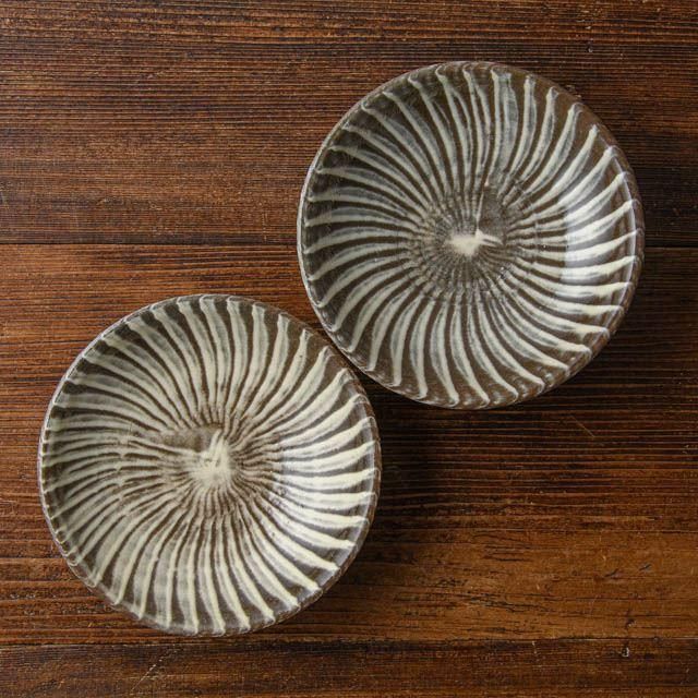 専用　鹿文皿　4枚 8寸カレー皿 平皿 飴釉 | 荒神堂専門店