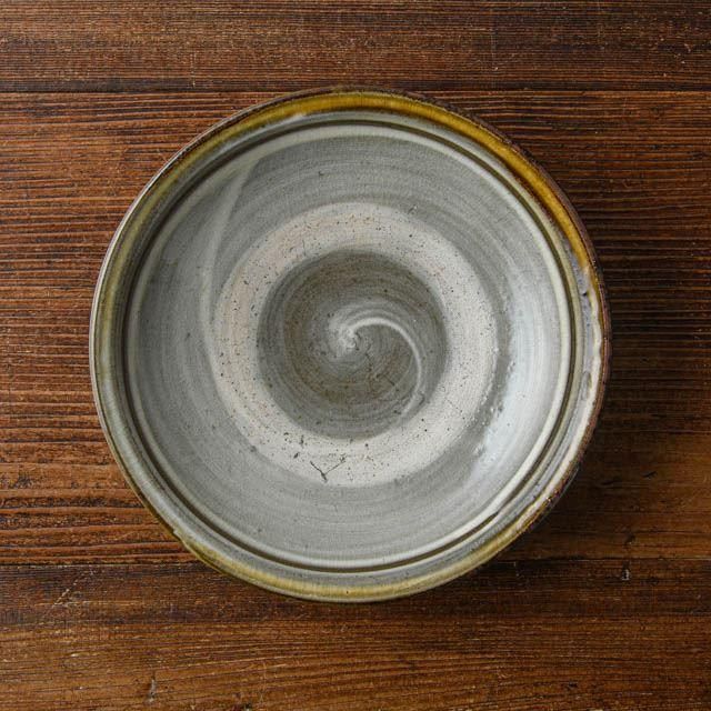 小鹿田焼 坂本工窯 五寸皿 02 縁ライン 飴