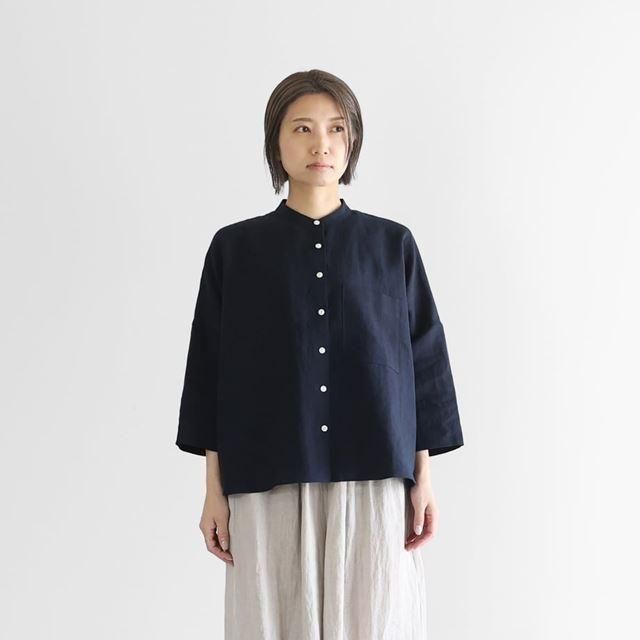 HUIS やわらかコットン8分丈パンツ　ネイビー HUIS やわらかコットン8分丈パンツ ネイビー