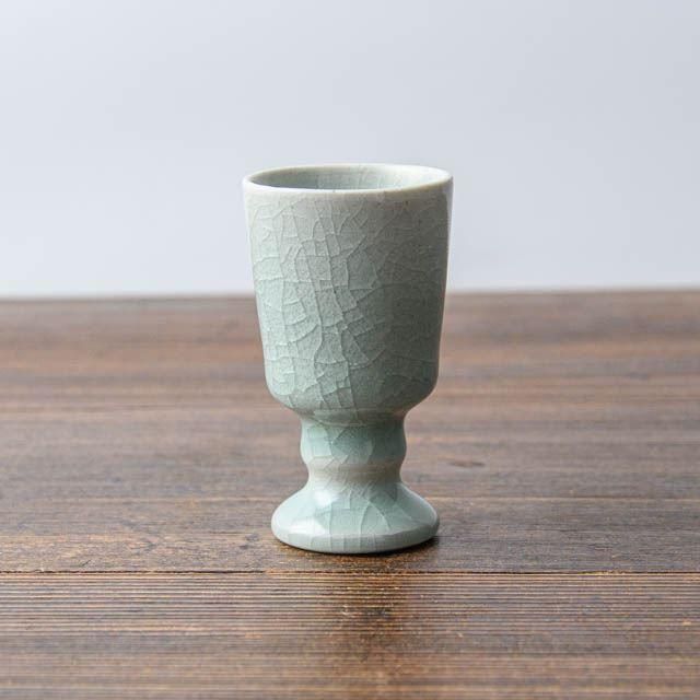 風見窯 杉田貴亮 青磁釉 酒杯 01