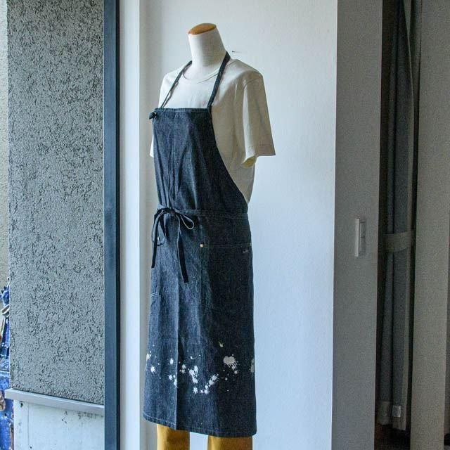 NAPRON DENIM CRAFT APRON BLEACH BLACK NP-AP09-9ABBK ナプロン エプロン デニム生地 