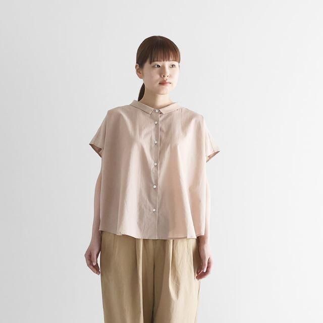 HUIS ハウス ゆるふわコットンフレンチスリーブワイドブラウス ピンクベージュ レディス