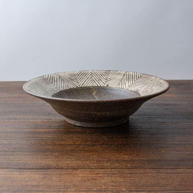 池田大介 ヘリンボーン 七寸リム皿 01 三島手 皿