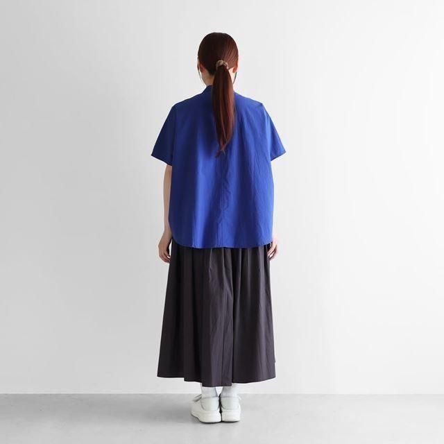 HUIS オーガニックコットンバンドカラーワイドブラウス 完売していたオーガニックコットンバンドカラーワイドブラウス
