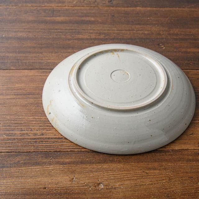 大皿 灰釉大皿 陶器 伊賀焼 灰釉 盛皿 大皿約26㎝ 蓮 善隆 作家物 工芸品 25年以上前