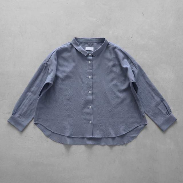 HUIS ハウス ウォッシャブルウールワイドブラウス（グレイッシュ