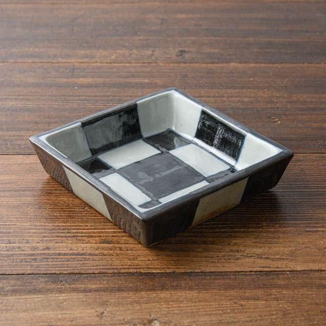 和食器　袖師焼　四代　尾野晋也作　呉須文　重箱　共布共箱　V　8774 和食器 袖師焼 四代 尾野晋也作 呉須文 重箱 共布共箱 V