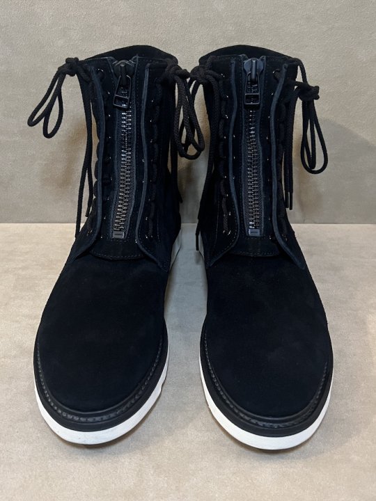Suede Leather Zipper Unit Military Boots