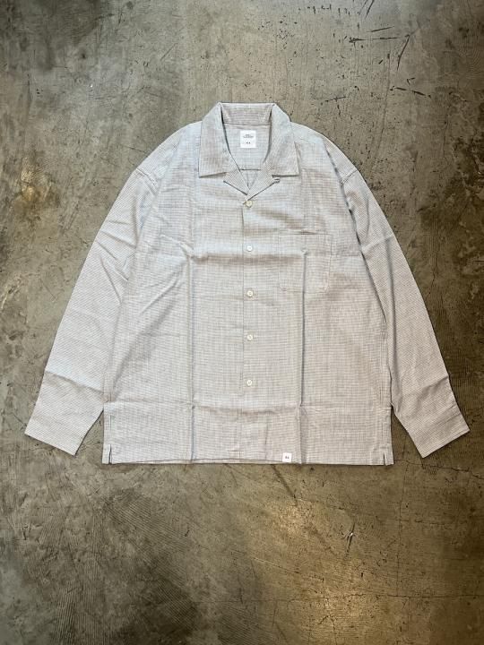 L/S OPEN COLLAR HOUNDSTOOTH SHIRT "VIN"