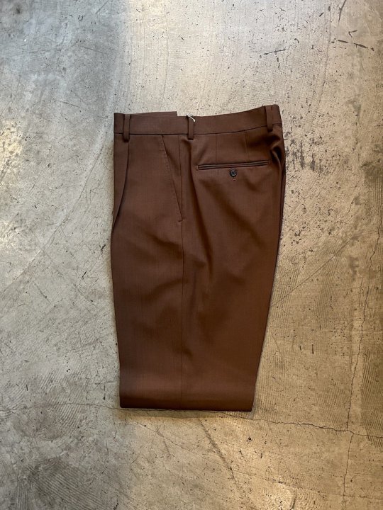 DORMEUIL / PLEATED TROUSERS ( TYPE-2 )(BROWN) 