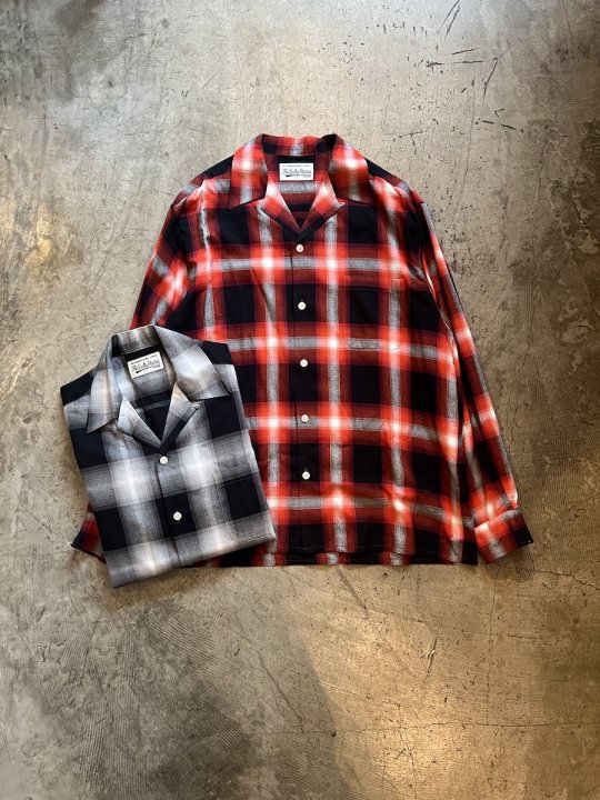 OMBRE CHECK OPEN COLLAR SHIRT L/S ( TYPE-1 )