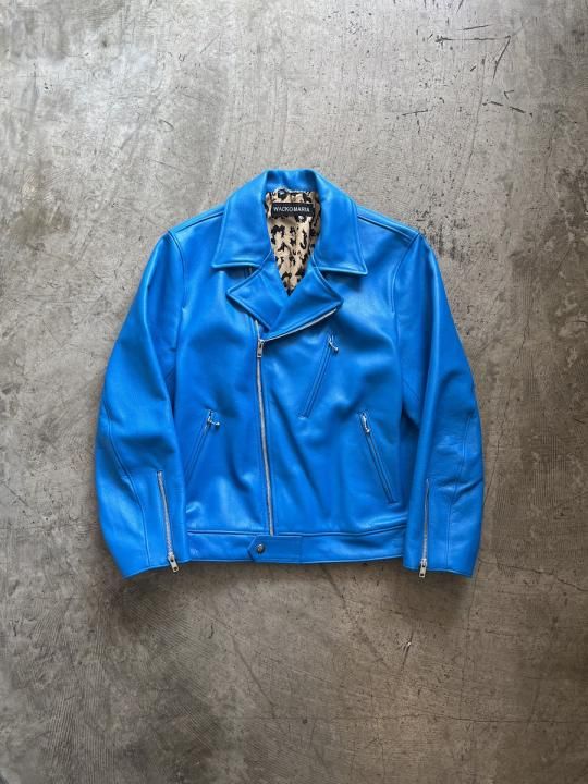 DOUBLE RIDERS LEATHER JACKET ( TYPE-2 )(BLUE)