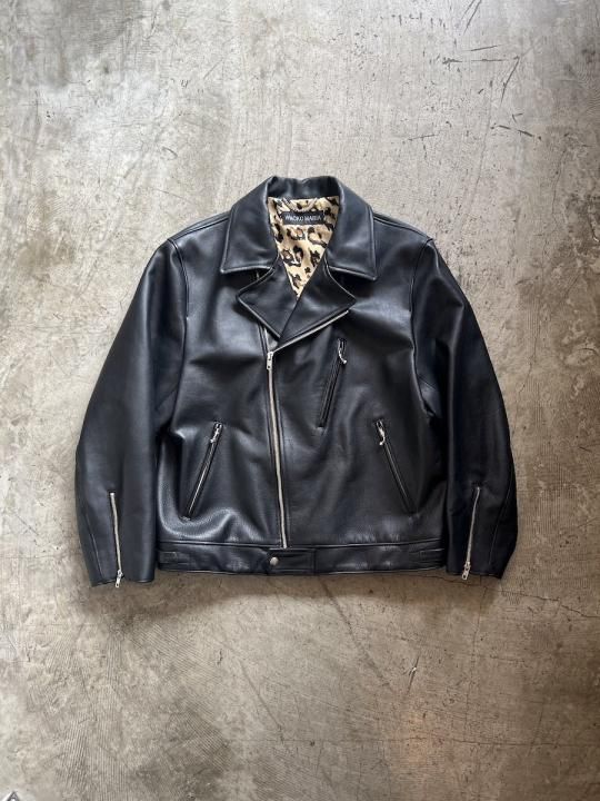 DOUBLE RIDERS LEATHER JACKET ( TYPE-2 )(BLACK)