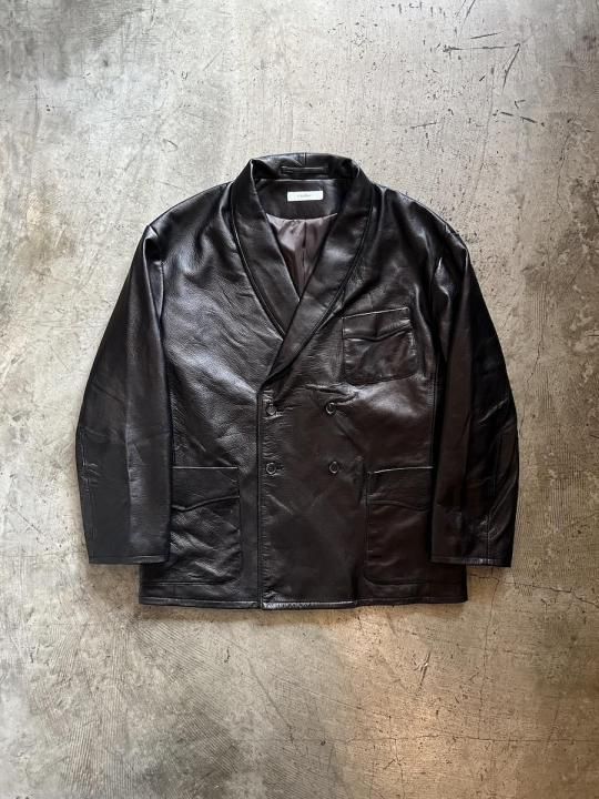 LEATHER DOUBLE SMOKING JACKET