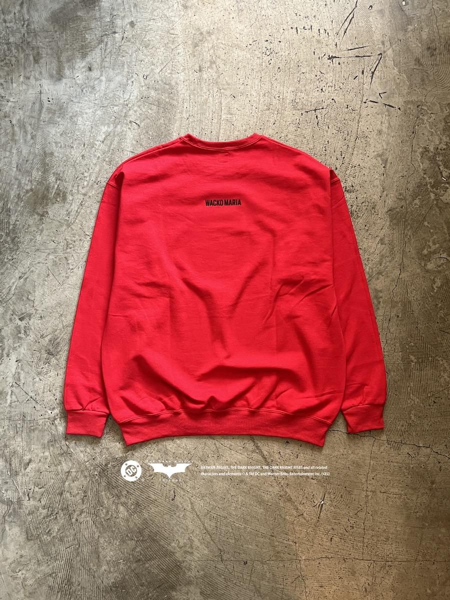 XXL ワコマリア the dark knight trilogy スウェット赤 TIGHT / THE DARK KNIGHT TRILOGY / CREW NECK SWEAT SHIRT