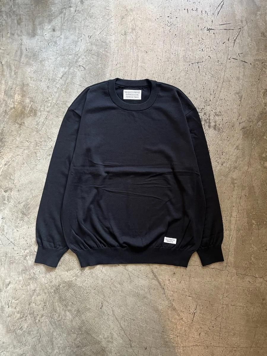 COTTON KNIT CREW NECK SWEATER ( TYPE-1 ) - shackman