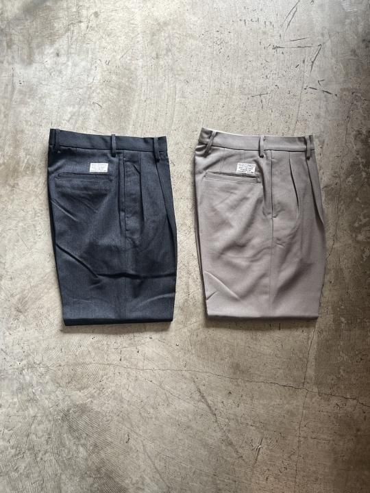 DOUBLE PLEATED WOOL TROUSERS
