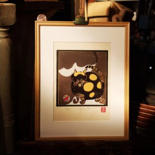 フジ子・ヘミング「猫」木版画