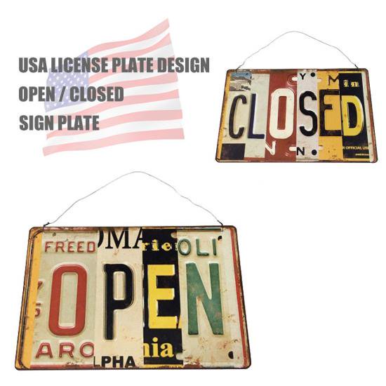 USA LICENSE PLATE DESIGN OPEN/CLOSED SIGN PLATE(アメリカナンバー ...