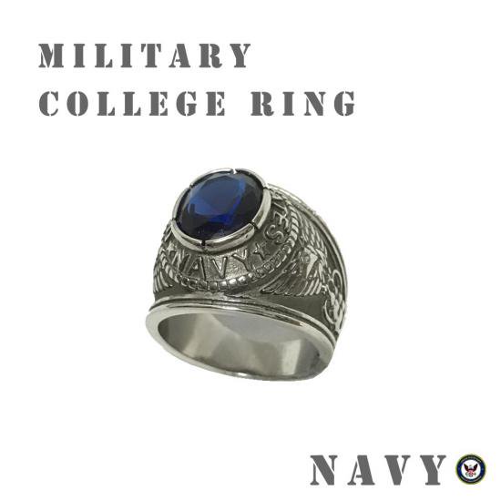 US NAVY MILITARY RING/COLLEGE RING SILVER(アメリカ海軍ミリタリー ...