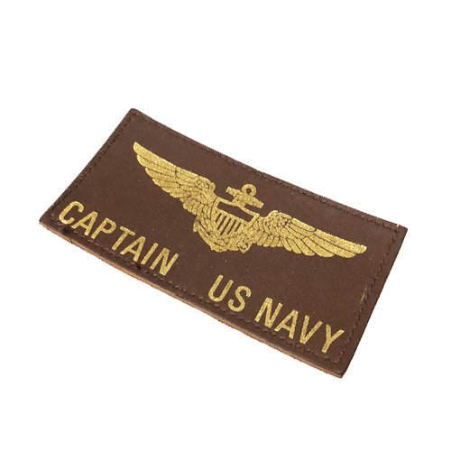 US NAVY LEATHER PATCH/WAPPEN/CAPTAIN/アメリカ海軍レザーパッチ