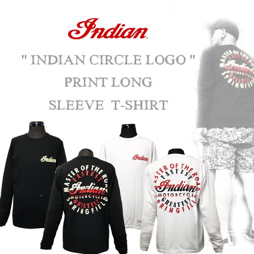 インディアンモーターサイクル/INDIANMOTORCYCLE/INDIANCIRLE LOGO PRINT  T-SHIRT/サークルロゴ長袖Ｔシャツ/バイカー/送料無料 -  ポルタアンドゲート/PORTAANDGATE/アメカジ、ミリカジ、ミリタリーグッズ、アメリカン雑貨を沖縄から全国へ