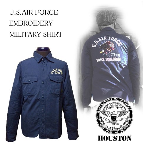 ヒューストン【HOUSTON】US AIR FORCE EMBROIDERY L/S SHIRT(アメリカ
