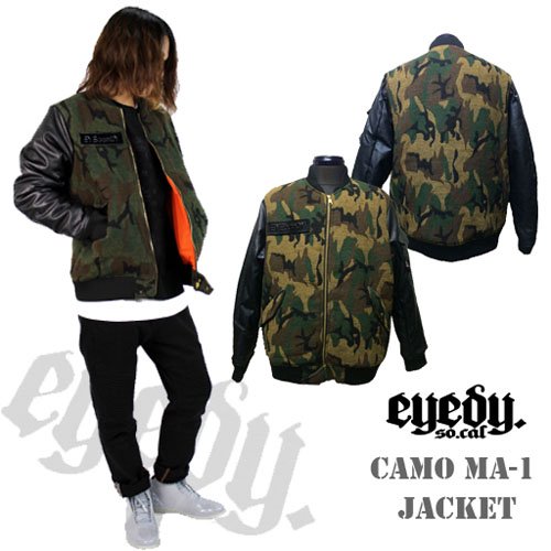 アイディー【EYEDY 】MILITARY STYLE MELTONCAMO MA-1 JACKET